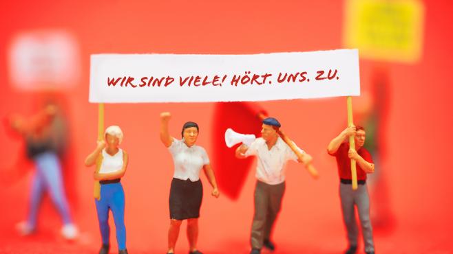 Menschen Demonstration Miniatur